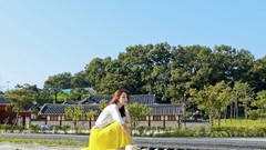 Garden dress fashion Actress outdoors asians stills brunettes 