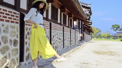 Garden dress fashion Actress outdoors asians stills brunettes 