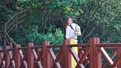 Garden dress fashion Actress outdoors asians stills brunettes 