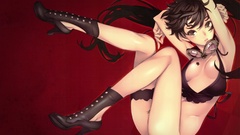 Garters arms raised bangs