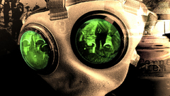 Gas mask neon glow