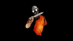 gas masks artwork Minimalism Knives apocalyptic
