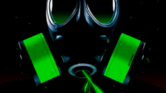 Gas masks black background