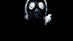 Gas masks black background