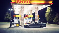gas stations Car vehicle night gray cars