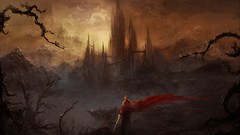 Gate paintings Castles shadows artwork fantasy art