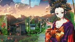 Geisha Umbrellas Japanese clothes