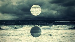 geometry abstract polyscape Sea digital art water circle horizon