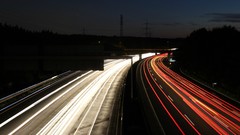 German Highways long exposure light trails red light white light