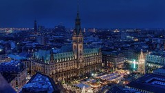 Germany area hamburg night city hall towns