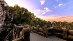 Germany Bridges bing rock formations Bastei Bridge
