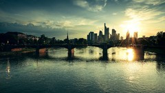 Germany Bridges urban rivers frankfurt