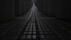 Germany concrete columns memorial Berlin gravel