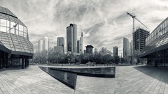 Germany panorama urban cities cityscapes frankfurt grayscale 