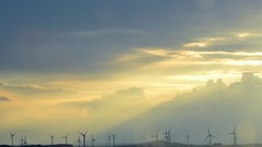 Germany windmills skies sunray