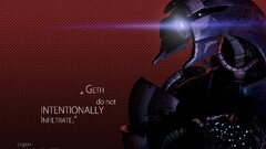 geth Legion mass effect 2 video game art red background