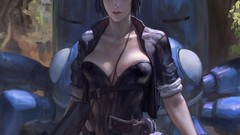 Ghost in the Shell anime girls short hair tachikoma Kusanagi 