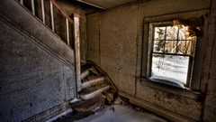 Ghostly staircase abandoned House
