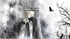 Ghosts abstract cemetery