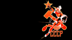 Girl abstract shapes cosmonaut CCCP pinup 1280x800 commie
