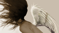 Girl angel wings widescreen