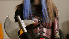 Girl axe cosplay Armored