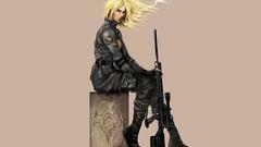 Girl girls Anime Babe sniper blonde