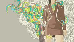 Girl gun drawing ) With