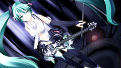Girls Anime miku guitars vocaloid hatsune append