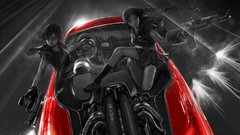 Girls with guns girls with cars color splash