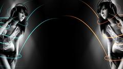 Girls ) With headphones