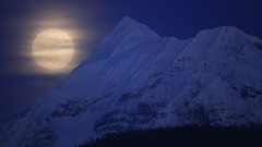 Glacier mount national park full moon