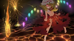 Glare Volcanoes hats Vampires red eyes blondes anime girls 