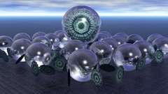 Glass abstract crystal 3d spheres quartz digital art