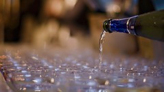 Glass alcohol drinks Champagne bottles