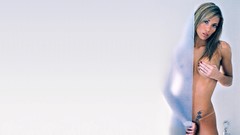 Glass bathroom blondes tattoos long hair tan lines