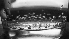 Glass black and white soda