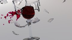 Glass cgi shattered wine
