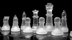 Glass chess grayscale chess