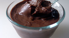 Glass chocolate desserts spoons