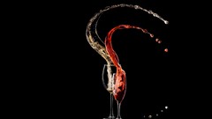 Glass cocktail black background splashes