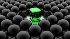 Glass cubes abstract reflections spheres cgi 3D view glass art 