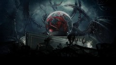 Glass dark abstract roads spheres