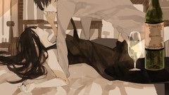 Glass dress couple tie beds bottles shirts nail polish black 