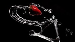 Glass drinks strawberries liquor artwork