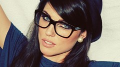 Glass eyes woman glasses lips hats brunettes Louise Cliffe