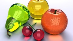 Glass fruits oranges cherries