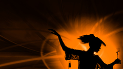 Glass girl bottle silhouette