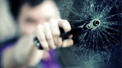 Glass Guns broken glass out of focus