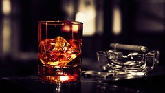 Glass ice alcohol whiskey liquor